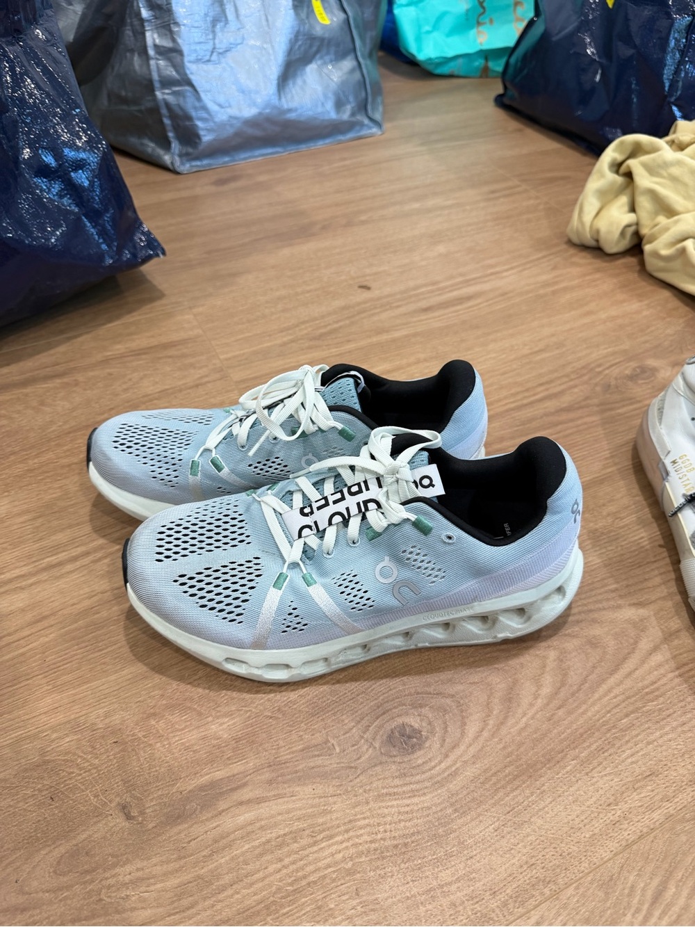 On Cloudnova Women’s Running Sneakers — Light Blue/White